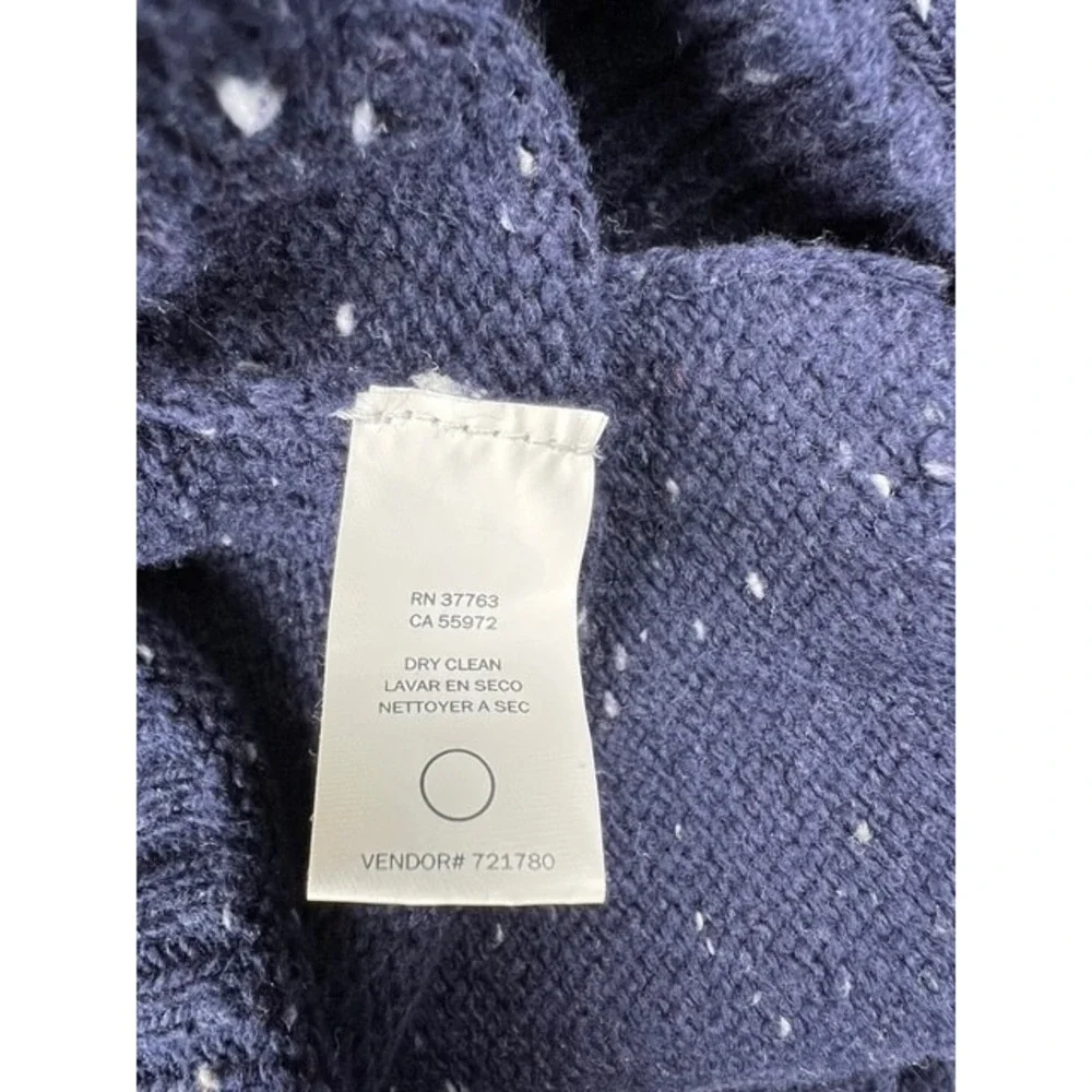 Perry Ellis Shawl Collar Cardigan Sweater Mens Large Blue Elbow Patch Button Up - Picture 6 of 6